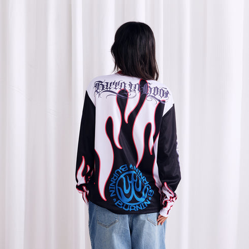 BURNIN Flame Mesh Racing Cycling Sweatshirt