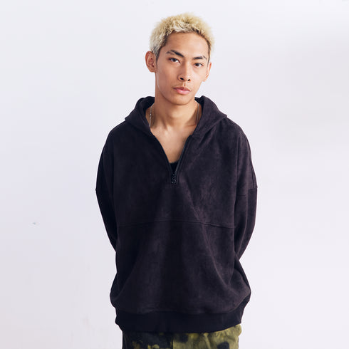 BURNIN Flame Dart Suede Hooded Sweatshirt
