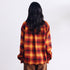 BURNIN* “97’series” raw edge destroyed plaid embroidered shirt