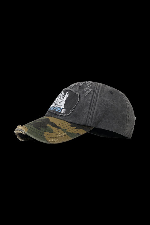 BURNIN* "Burnin for people" camouflage splicing vandalism worker peaked hat