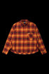 BURNIN* “97’series” raw edge destroyed plaid embroidered shirt