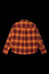 BURNIN* “97’series” raw edge destroyed plaid embroidered shirt