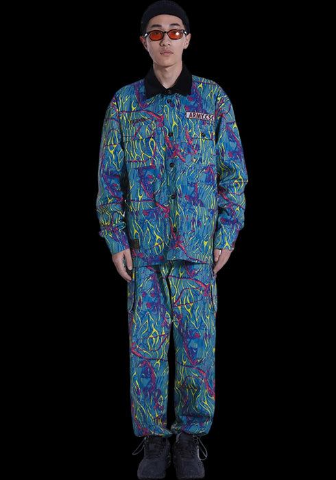 Fire Pattern Camouflage Combat Shirt - PSYLOS 1, Fire Pattern Camouflage Combat Shirt, Shirt, Burnin, PSYLOS 1