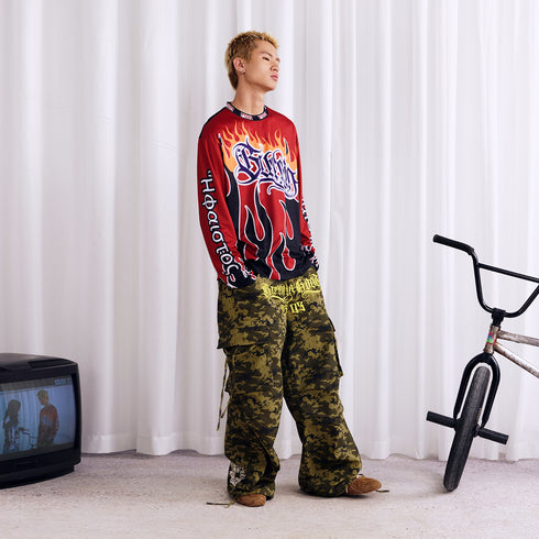 BURNIN Flame Mesh Racing Cycling Sweatshirt