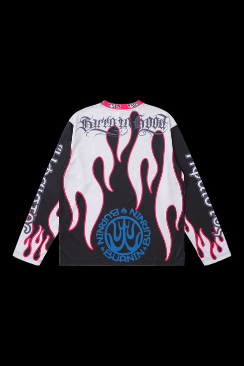 BURNIN Flame Mesh Racing Cycling Sweatshirt