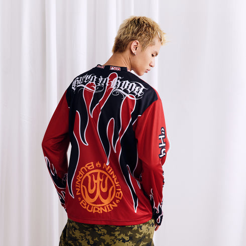BURNIN Flame Mesh Racing Cycling Sweatshirt