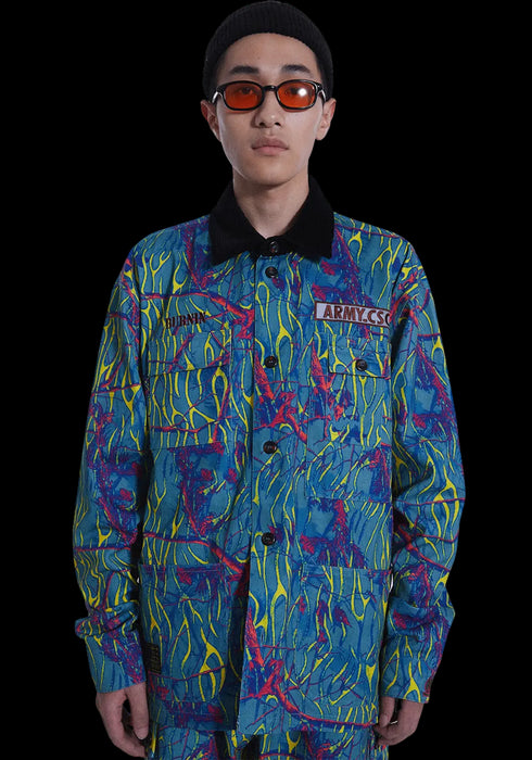 Fire Pattern Camouflage Combat Shirt - PSYLOS 1, Fire Pattern Camouflage Combat Shirt, Shirt, Burnin, PSYLOS 1