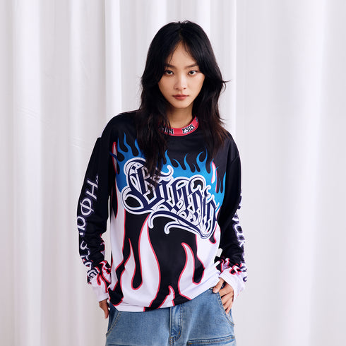 BURNIN Flame Mesh Racing Cycling Sweatshirt