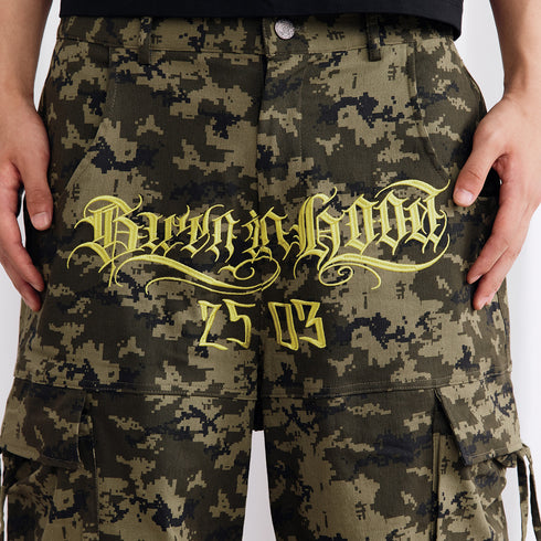 Burnin* "2503" Digital Camouflage Wide-Leg Pants