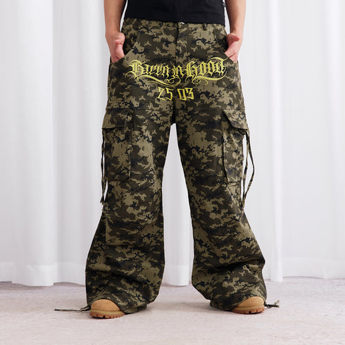 Burnin* "2503" Digital Camouflage Wide-Leg Pants