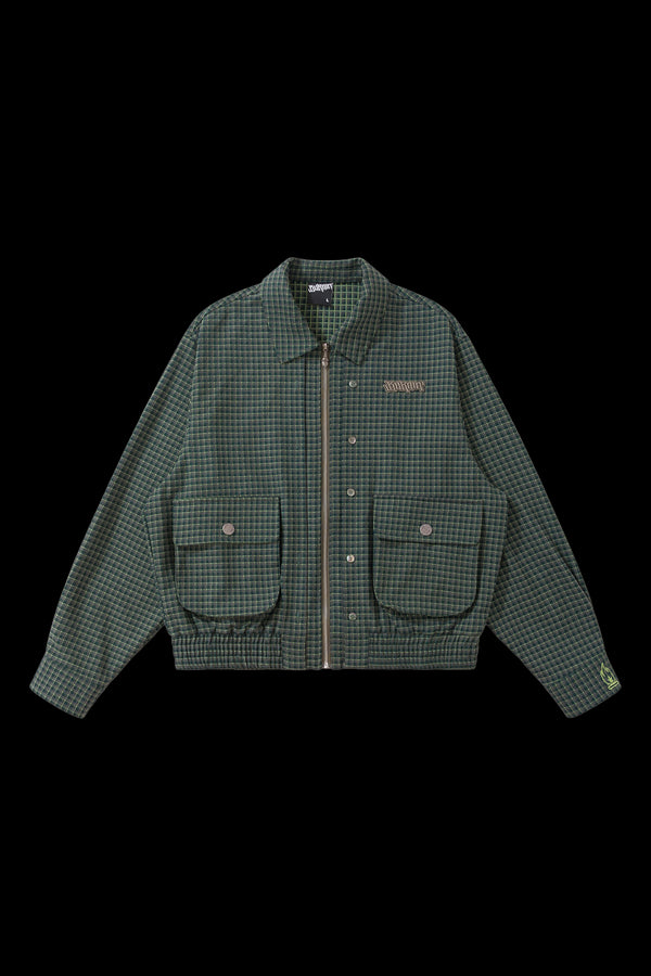 BURNIN Plaid Fake Two-piece Community Culture Jacket