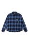 BURNIN* “97’series” raw edge destroyed plaid embroidered shirt
